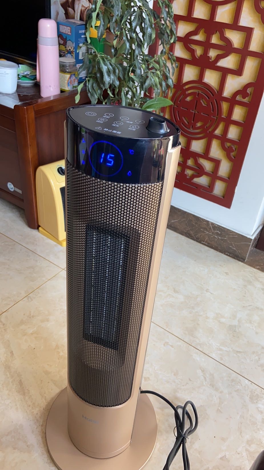海尔(haier) 暖风机hns2208a取暖器家用加湿遥控定时立式电暖风浴室电