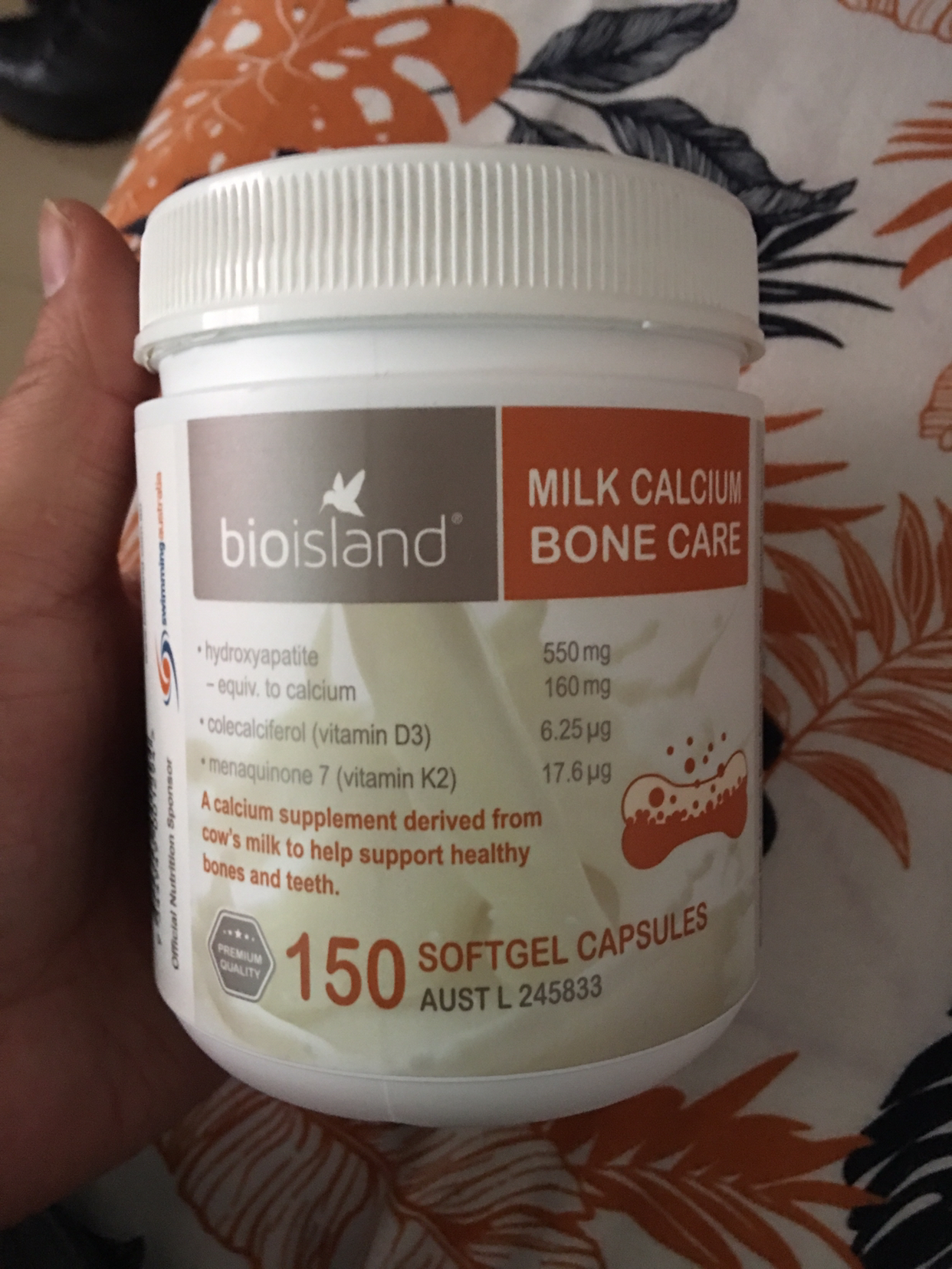 【易吸收】佰澳朗德(bio island)牛乳钙软胶囊 150粒/罐 澳洲进口