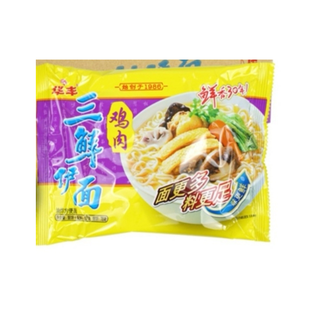 80后怀旧方便面华丰牌三鲜伊面86g24包鸡肉味泡面方便速食面干吃面