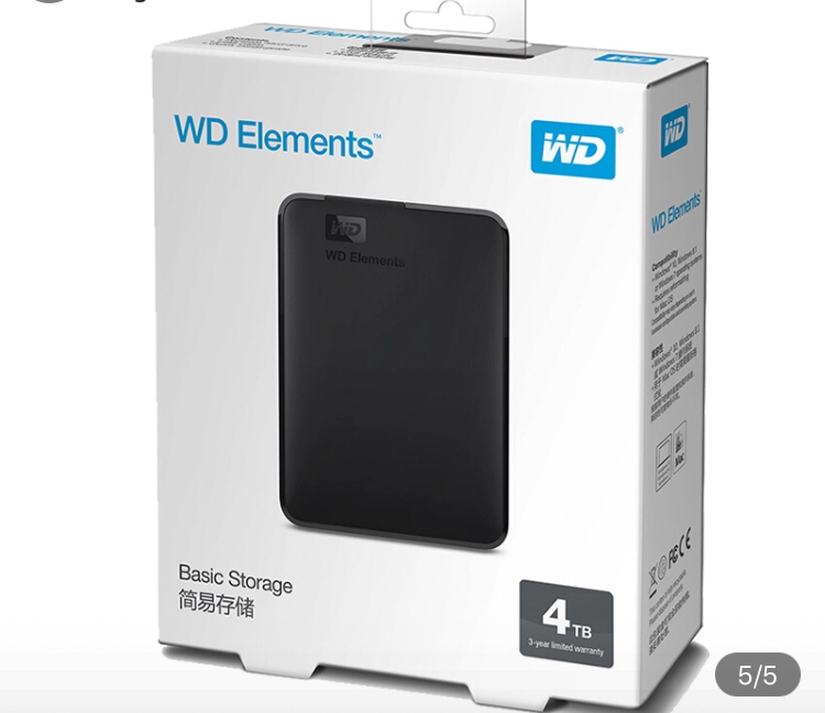 西部数据(WD)4TB USB3.0移动硬盘Elements 新元素系列2.5英寸(稳定耐用)WDBU6Y0040BBK晒单图