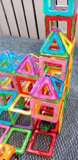 rmei磁力片补充装散片磁性磁铁益智儿童玩具大号积木三角形晒单图
