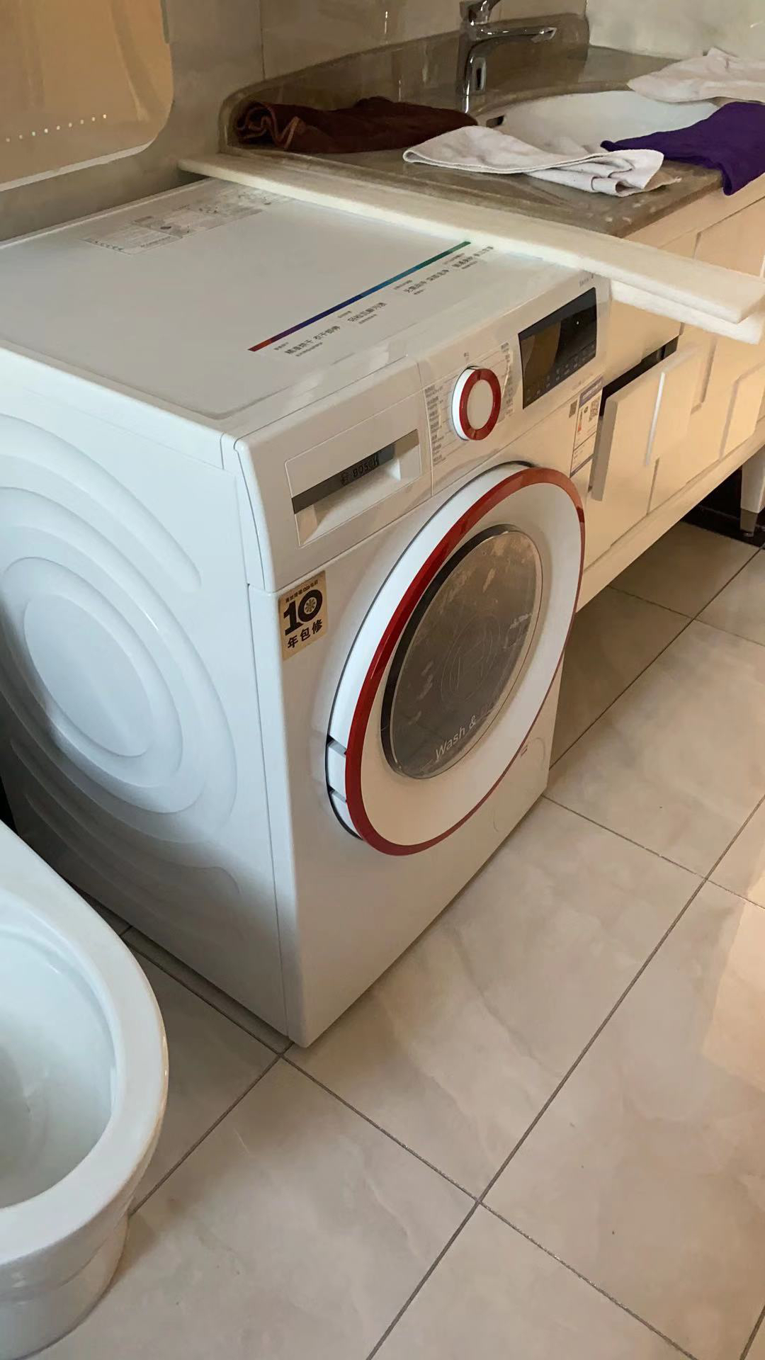 博世(bosch) 10公斤洗7公斤烘变频滚筒洗衣机 全自动洗烘一体机 热风