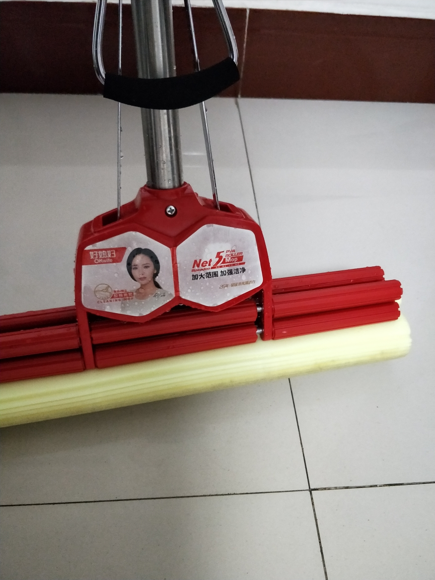 好媳妇 加大海棉拖把 吸水滚轮胶棉地拖 38cm棉头免手洗懒人拖地神器