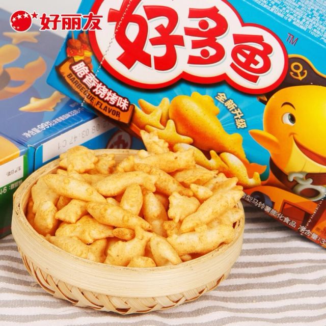 【满199减120】好丽友好多鱼(鲜香海苔味 )33g马铃薯休闲膨化零食童年