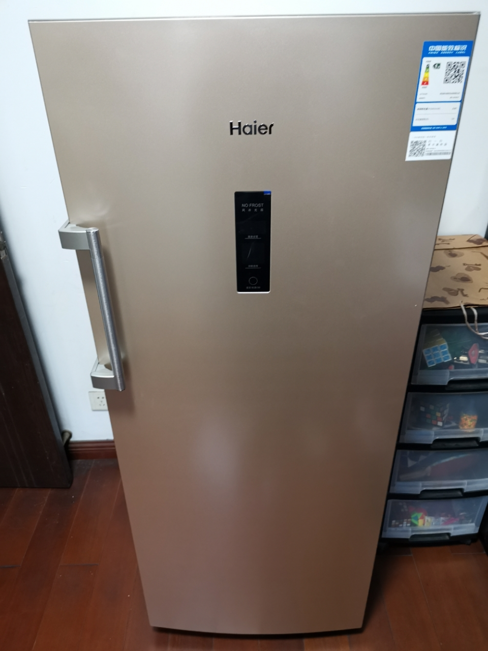 haier海尔冰柜小型家用冷柜 冷无霜小冰柜立式冷藏冷冻转换保鲜茶叶柜