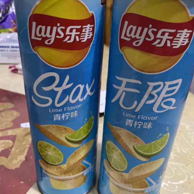 乐事lays无限薯片青柠味104g罐装休闲零食