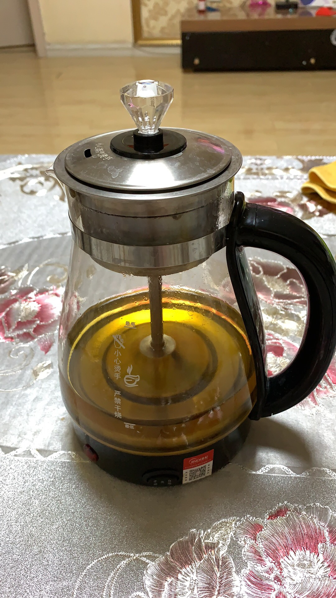 金杞(jinqi)全自动蒸汽煮茶器电茶壶蒸茶器黑茶普洱家用玻璃煮茶黑