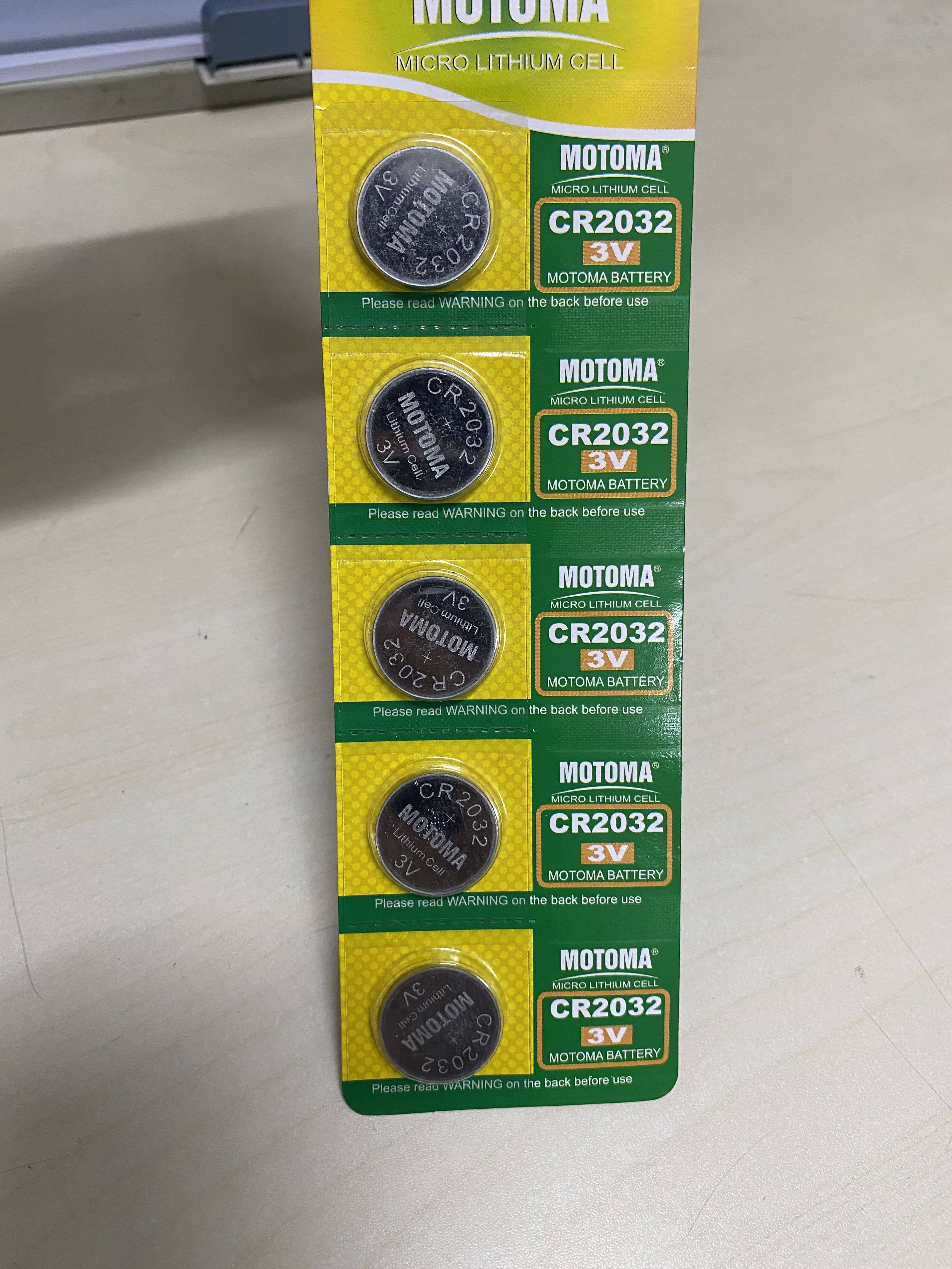 motoma cr2032纽扣电池5粒装3v锂电池适用于计算器电子调音器电脑主板