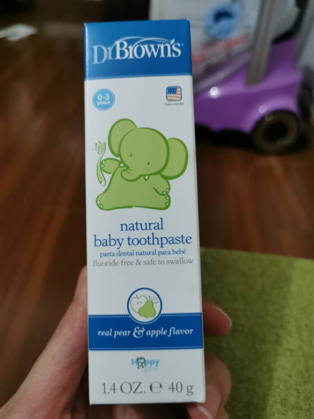 【可吞咽不辣口】布朗博士 美国原装进口水果味婴儿牙膏 40g晒单图
