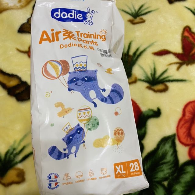 杜迪dodieair柔拉拉裤xl28片1217kg薄柔贴合成长裤尿不湿