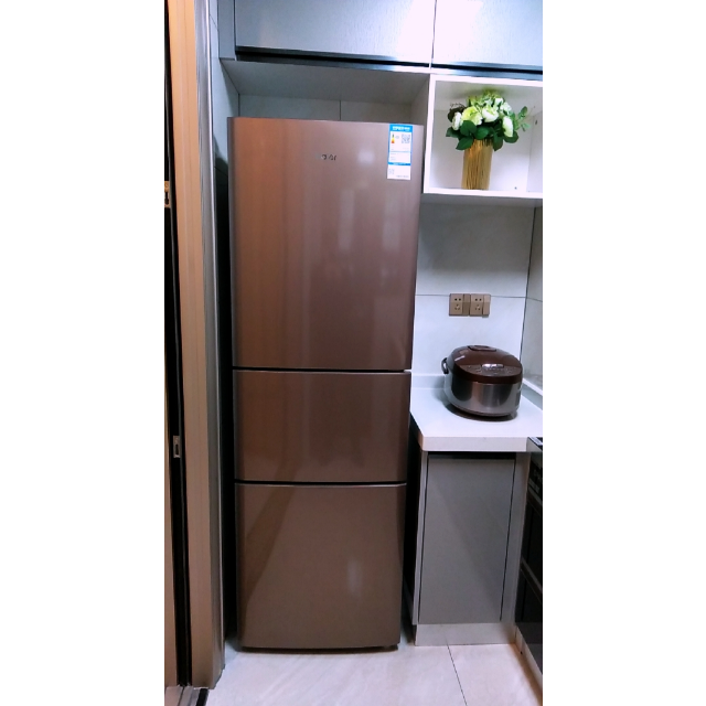 海尔(haier)206升直冷定频电冰箱三门冷藏家用节能静音bcd-206stpp