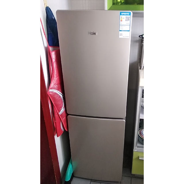 海爾(haier)bcd-190wdpt 190升雙門小冰箱 風冷無霜 炫彩金外觀 節能