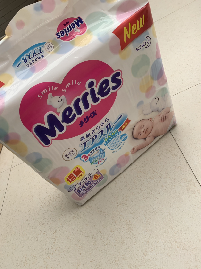 花王merries 初生婴儿纸尿裤 nb96片 (nb码增量装)晒单图