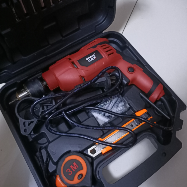 欧莱德(oulaide)家用电钻多功能冲击钻两用电动螺丝刀起子机套装五金