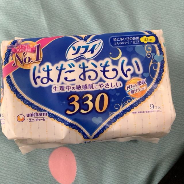 unicharm尤妮佳苏菲温柔肌夜用护翼卫生巾330mm9片包量多