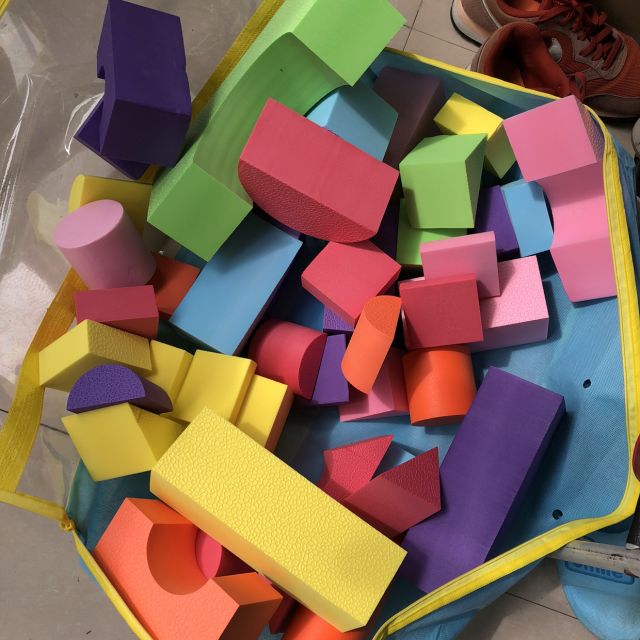 聪乐美7cm厚52件装eva大块泡沫积木软体海绵积木拼搭拼装益智玩具赠