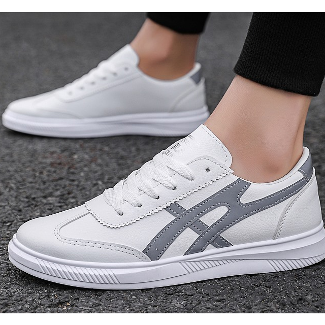 男士跑步鞋男鞋学院经典板鞋男轻便耐磨小白鞋日常休闲运动鞋蓝色39码