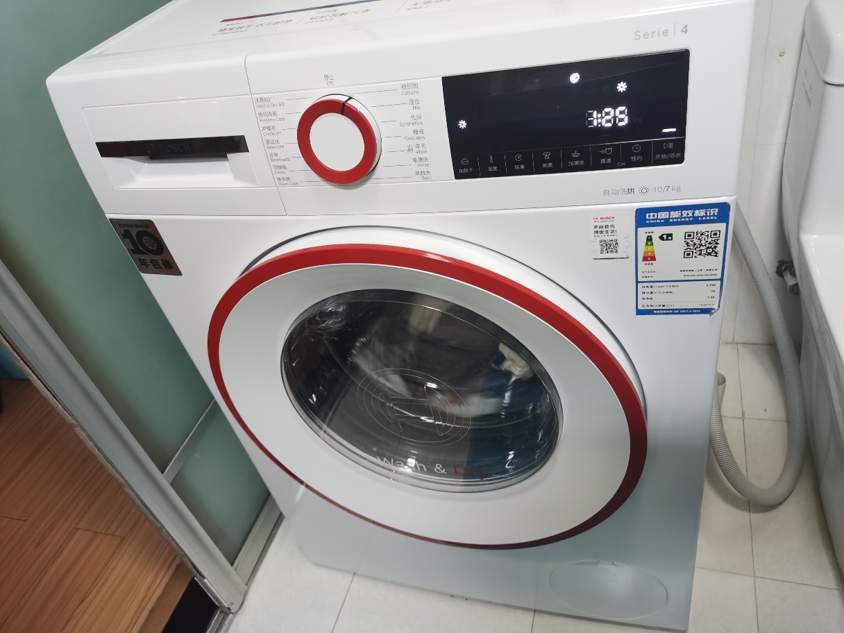 博世(bosch) 10公斤洗7公斤烘变频滚筒洗衣机 全自动洗烘一体机 热风