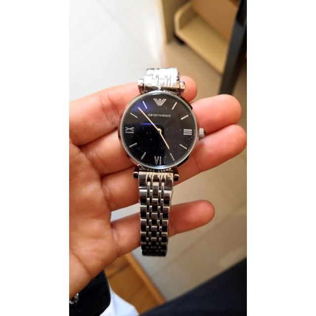 阿玛尼emporioarmani手表女士石英表满天星手表女款时尚蓝色璀璨天空