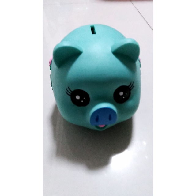 防摔储蓄罐可爱卡通猪存钱罐儿童礼物-1314猪-蓝色高清大图|实物图