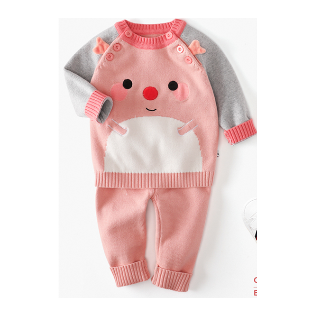 可莉允宝宝毛衣春秋款03岁婴儿外出套装儿童针织衫婴幼儿秋季薄款线衫