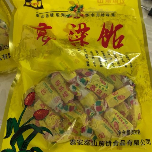 中华特色泰安馆岱宗坊高粱饴糖450g袋装高粱饴软糖零食糖果喜糖山东