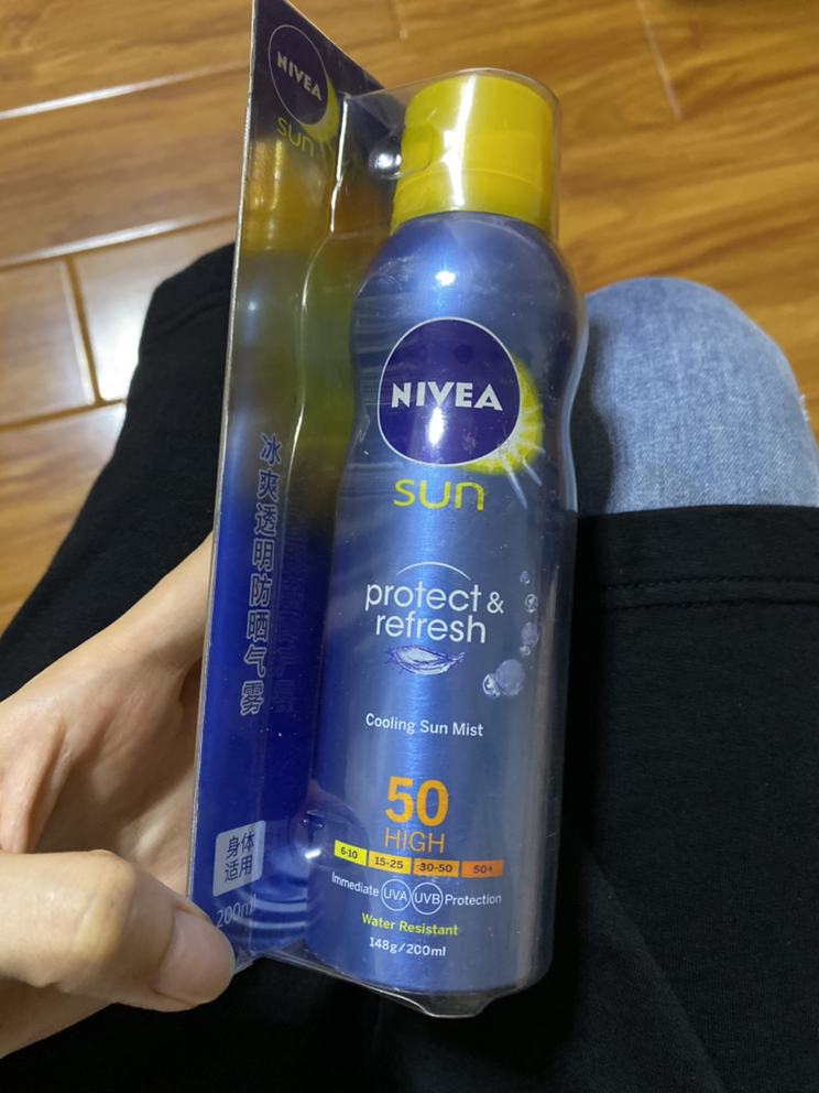 nivea)冰爽透明防晒气雾 200ml spf50 pa    德国进口 防晒/隔离/喷雾