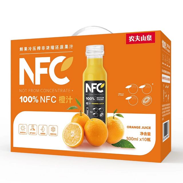 > 農夫山泉 nfc果汁飲料 100%nfc橙汁300ml*10瓶 禮盒分享裝商品評價