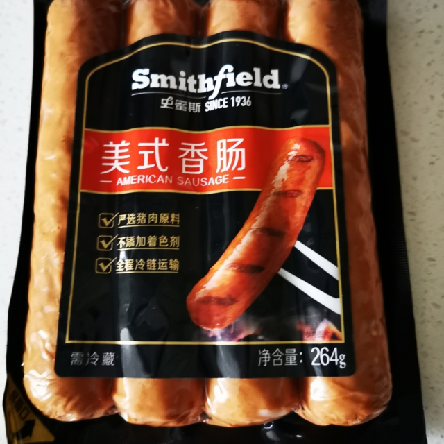smithfield美式香肠264g冷藏肉制品早餐常备,味道好,营-苏宁易购