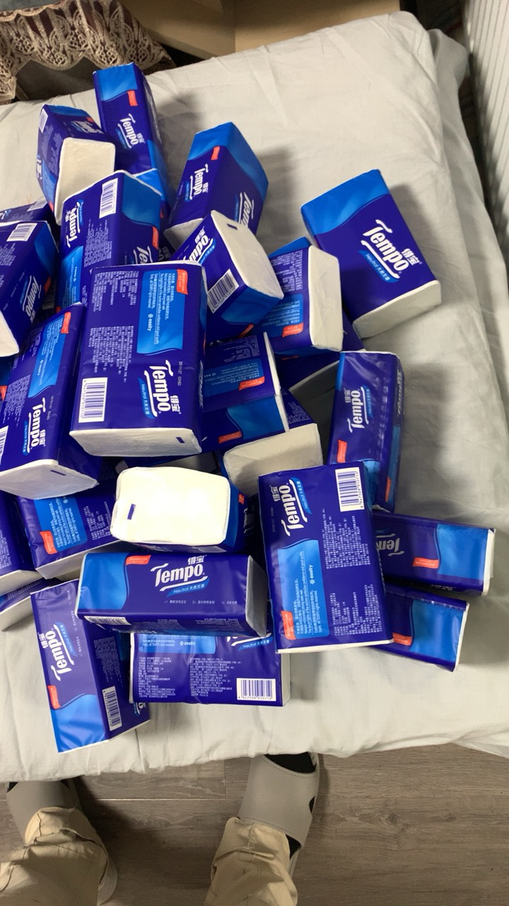 tempo/得宝 抽纸 德宝面巾纸4层加厚90抽*18包箱装无香纸巾批发免邮