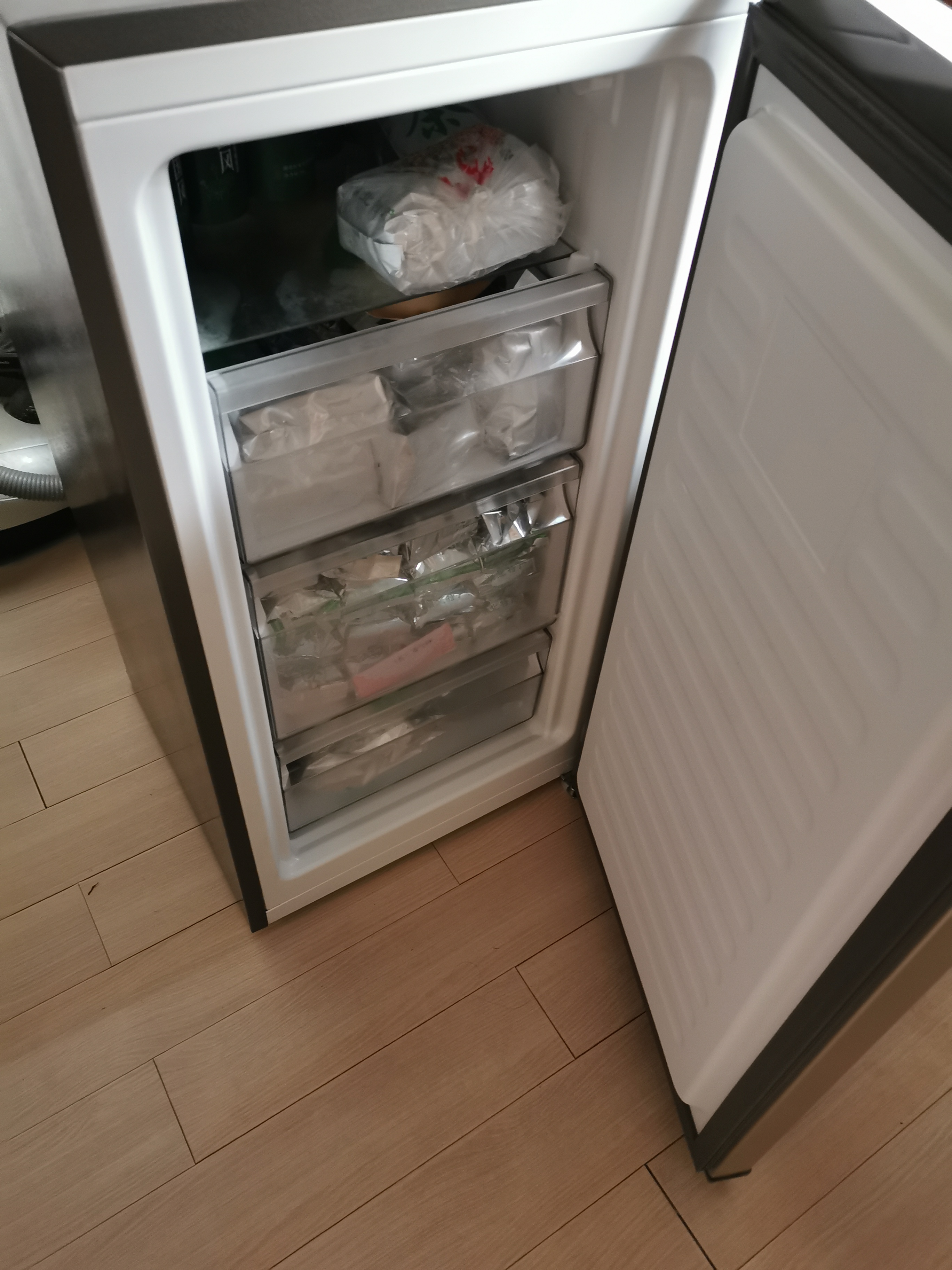 海尔立式冷冻柜bd-102dmg 1级能效 侧开门家用冰柜晒单图