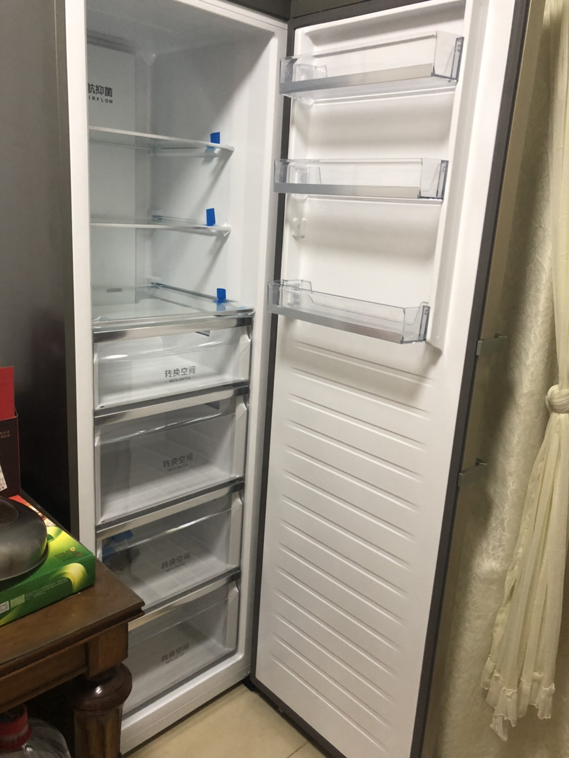 海尔(haier)立式无霜冰柜一级能效电脑温控全温区冷藏冷冻保鲜转换