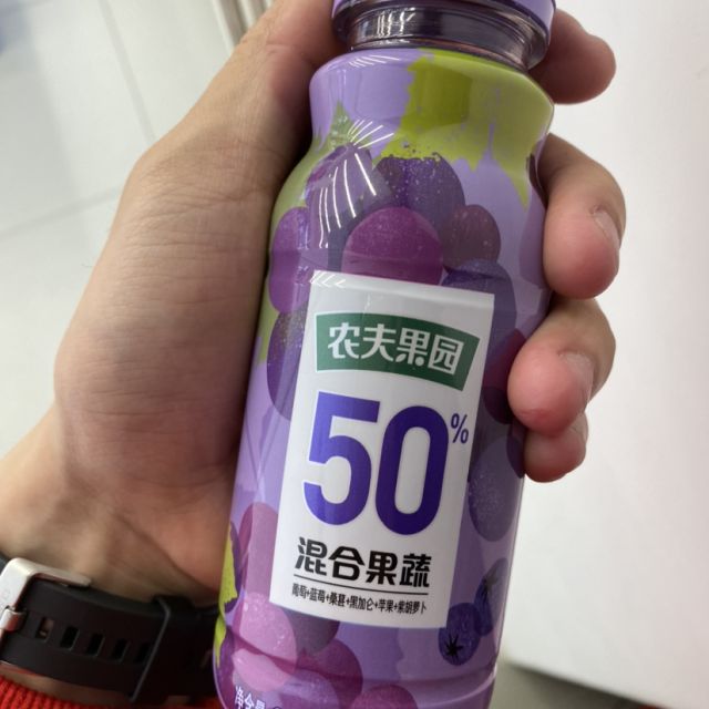 农夫山泉农夫果园50混合果蔬葡萄蓝莓250ml12塑膜装