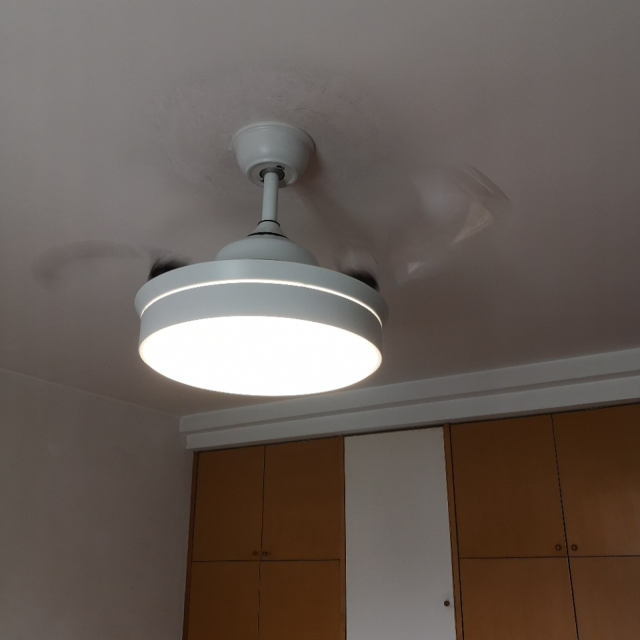 雷士照明隐形风扇吊灯家用风扇灯吊扇灯现代简约客厅餐厅卧室灯无线