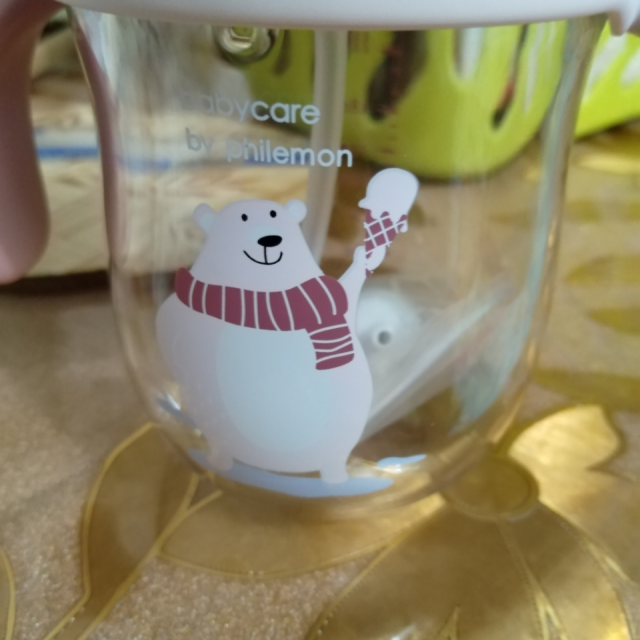 baby care婴儿学饮杯 幼儿园宝宝防摔防呛带手柄重力球儿童吸管水杯