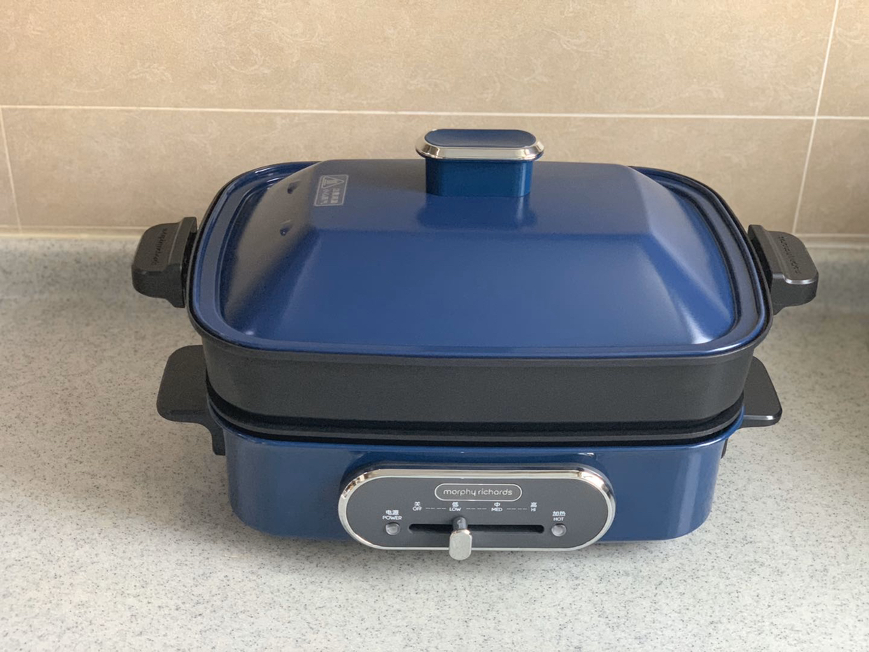 摩飞电器(morphyrichards)mr9088 蓝色 多功能锅料理锅电烧烤锅电火锅