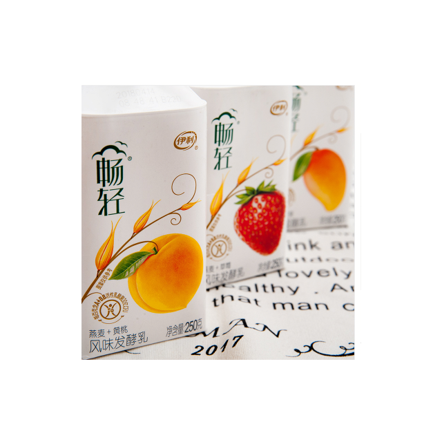 伊利畅轻风味发酵乳燕麦黄桃酸奶450g