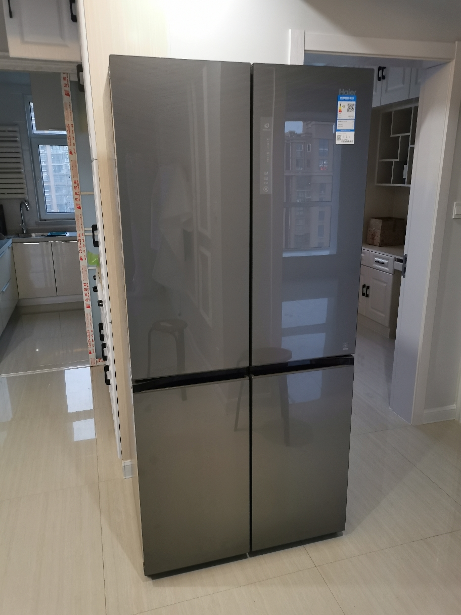 haier/海尔 bcd-469wdeu 变频风冷十字对开门彩晶玻璃节能冰箱晒单图