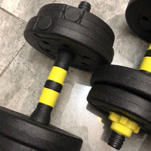 华亚huaya环保哑铃10kg15203040公斤包胶手铃可拆卸干净无味家用健身