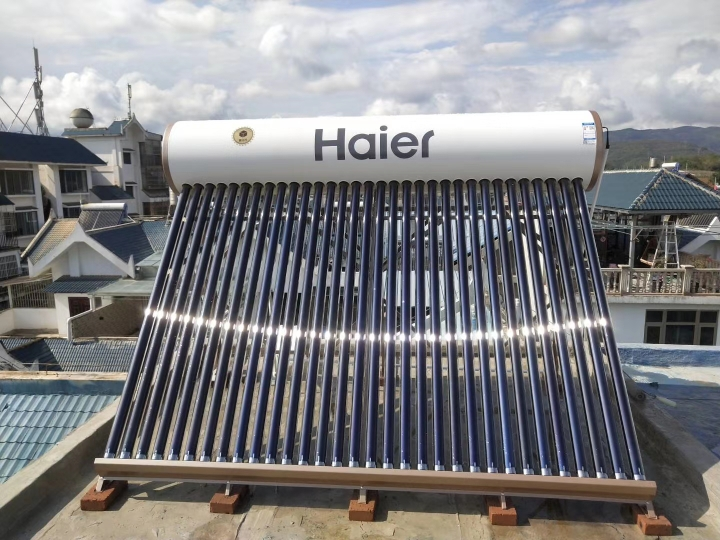 海爾(haier)太陽能熱水器家用 電熱水器 光電兩用 自動上水 水箱防凍