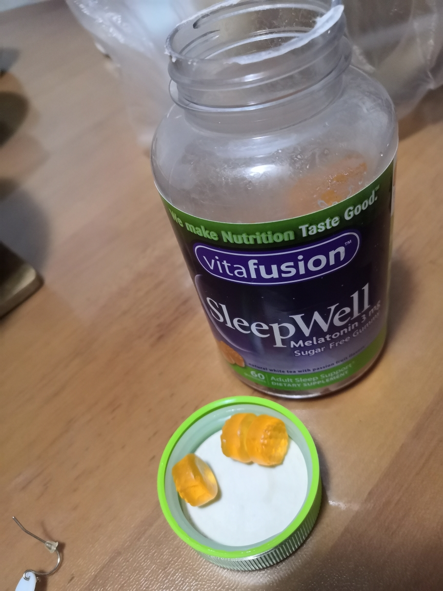 美国vitafusion褪黑素安瓶sleepwell睡眠软糖退黑素助眠咀嚼60粒膳食