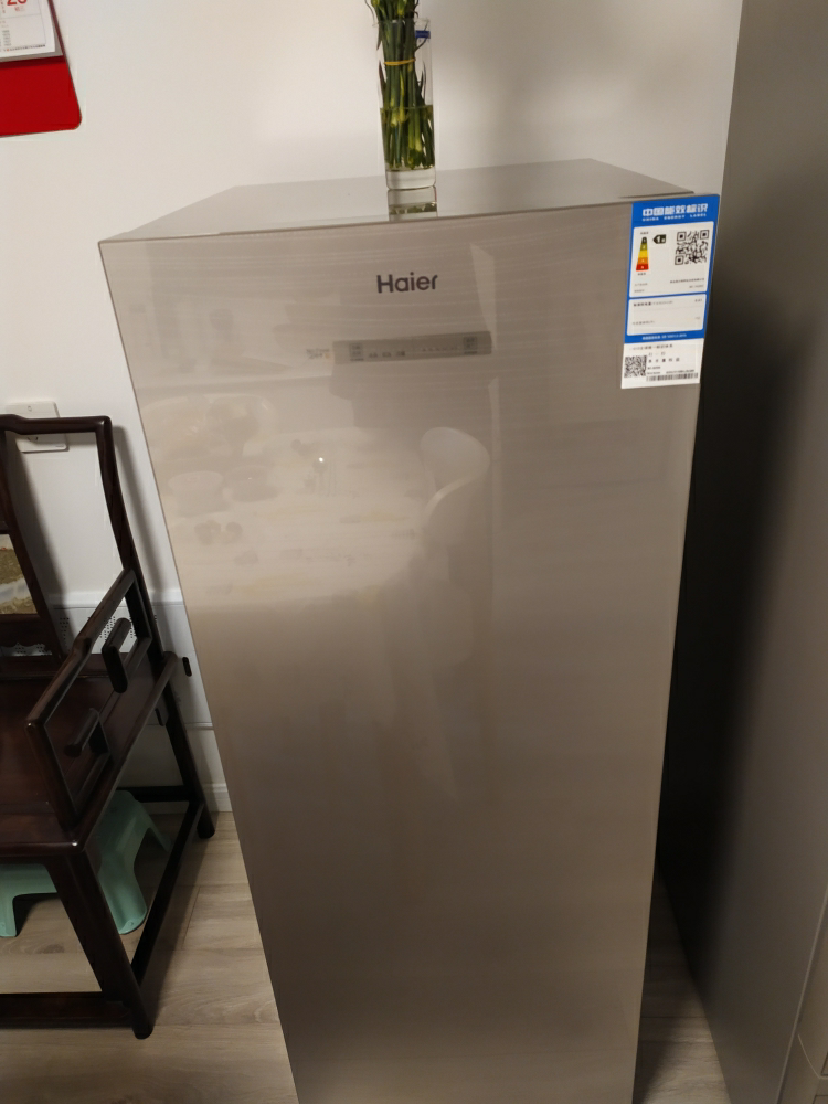 海尔(haier)bd-152wg 152升 冰柜 家用冷柜小型 风冷无霜 冷藏冷冻