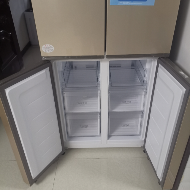 海尔403升冰箱双开门十字四门对开小型无霜变频家用bcd403wdpt