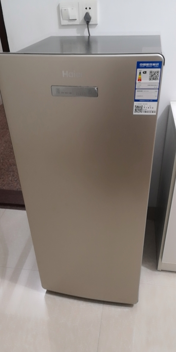 海尔立式冷冻柜bd-138w 侧开门家用1级能效风冷无霜冰柜晒单图