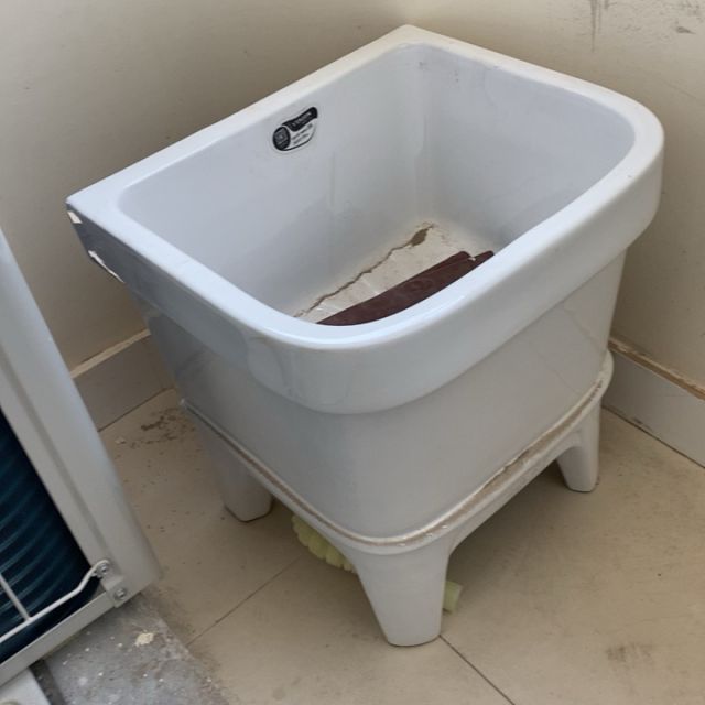 拖把池阳台小号陶瓷洗拖布池台控墩布池家用卫生间方形自动下水器4040