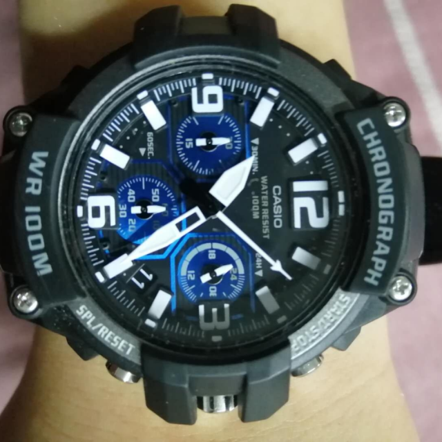 卡西欧(casio)男表 手表男石英表防水运动百搭日韩品牌腕表mcw-100h