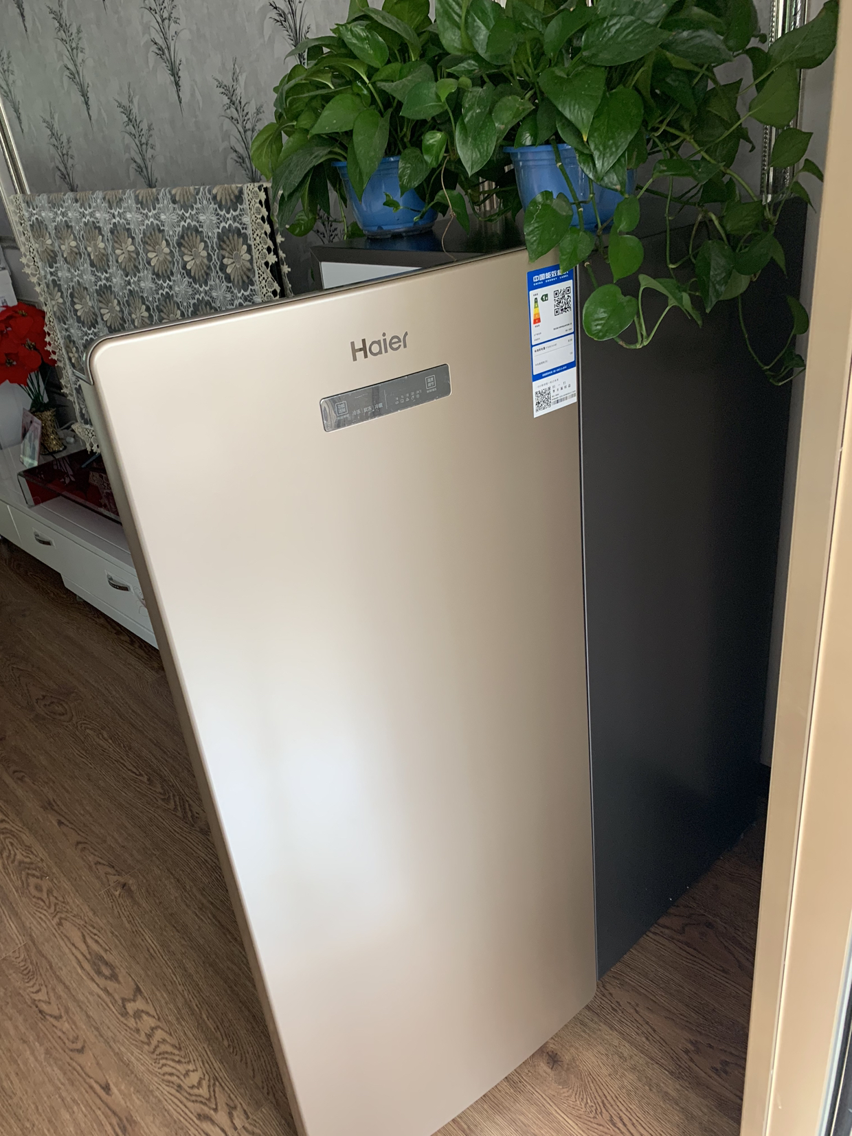haier/海尔 bd-138w家用风冷无霜母婴母乳冰箱冷藏冻保鲜立式冰柜电子