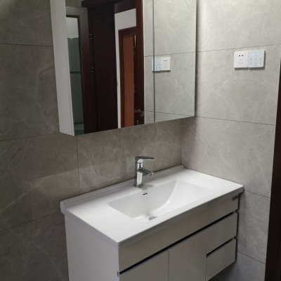 联勒(uniler)实木 浴室柜组合套装 现代简约 卫浴柜 洗漱台洗脸盆柜