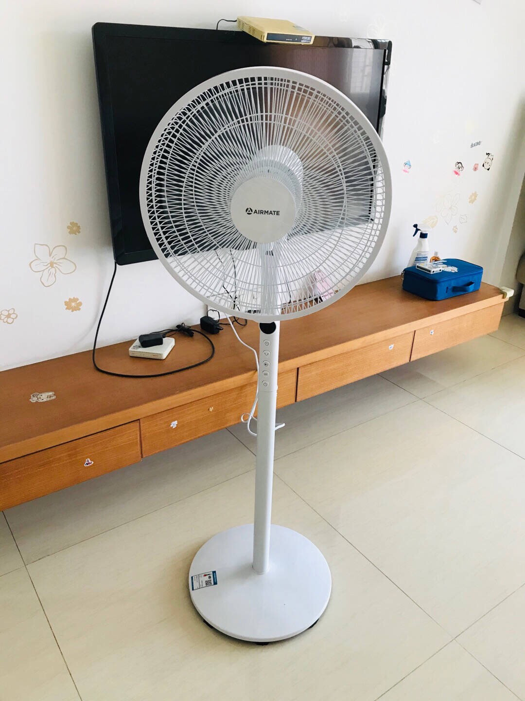 cs35-r12 五叶大风量3档遥控控制正常风预约落地扇家用电扇空调伴侣