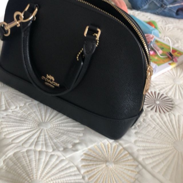 coach蔻驰女包品贝壳包女士斜跨单肩手提质f27591svam蓝色小号27591im